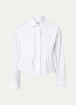 Sandro Dames Cropped blouse met plooien in de kleur Wit