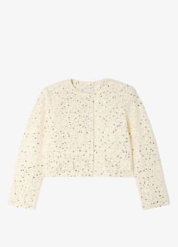 Sandro Dames Cropped blazer met pailletten in de kleur Beige