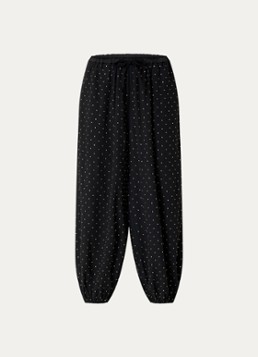 Sandro Dames High waist tapered fit broek met strass in de kleur Zwart