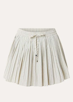 Sandro Dames Minirok met plissé en strass in de kleur Creme