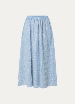 Sandro Dames Midi A-lijn rok met streepprint en strass in de kleur Blauw