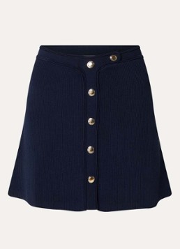 Sandro Dames Minirok met ribstructuur in de kleur Donkerblauw