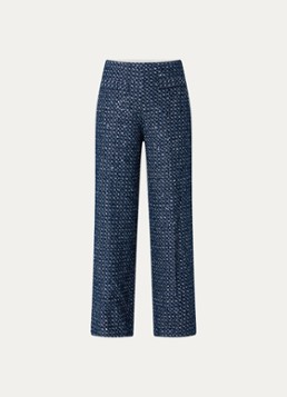 Sandro Dames High waist wide fit broek met pailletten in de kleur Donkerblauw