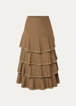 Sandro Dames Gelaagde midi rok met strass in de kleur Bruin