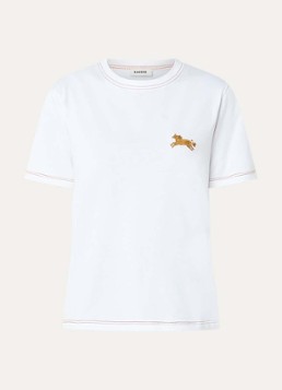 Sandro Dames T-shirt met pailletten en siernaad in de kleur Wit