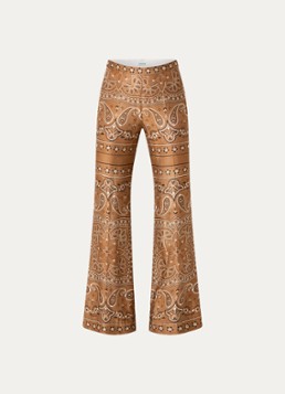 Sandro Dames High waist flared broek met print in de kleur Bruin