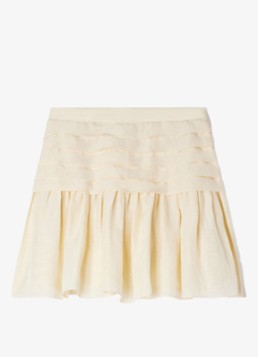 Sandro Dames Mini rok met plooien in de kleur Vanilla / Geel