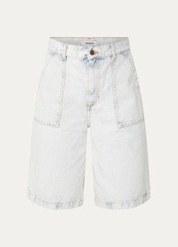 Sandro Dames Mid waist wide fit korte broek in de kleur Indigo