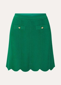 Sandro Dames Grofgebreide mini rok met sierknopen in de kleur Donkergroen