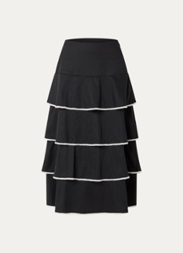 Sandro Dames Gelaagde midi rok met imitatieparels en strass in de kleur Zwart