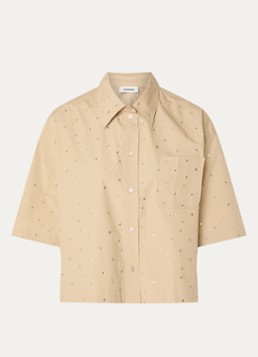 Sandro Dames Blouse met studs in de kleur Camel