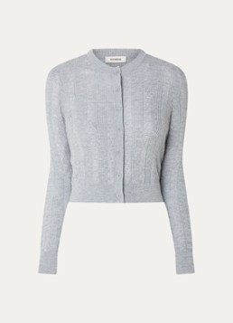 Sandro Dames Fijngebreid vest van wol in de kleur Grijs