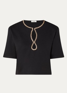 Sandro Dames Top met strass en V-hals in de kleur Zwart