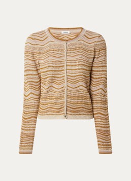 Sandro Dames Cropped vest met opengewerkt dessin en lurex in de kleur Oranjebruin