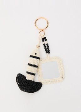 Sandro Dames Sleutelhanger van crochet in de kleur Zwart