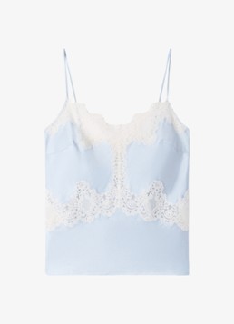 Sandro Dames Top met details van kant in de kleur Lichtblauw