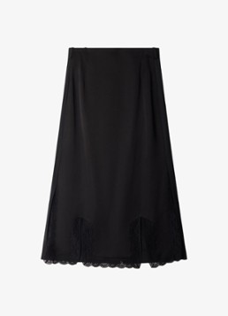 Sandro Dames Lange rok met details van kant in de kleur Zwart