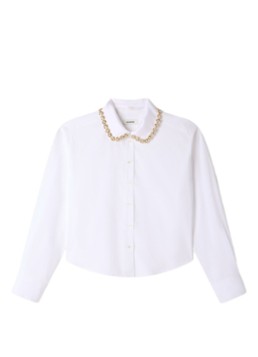Sandro Dames Blouse met strass in de kleur Wit
