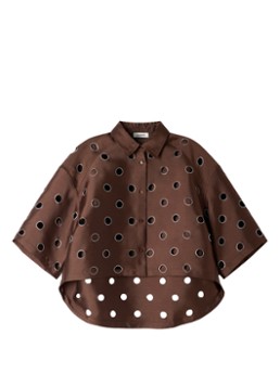 Sandro Dames Blouse met cut-out detail en strass in de kleur Bruin