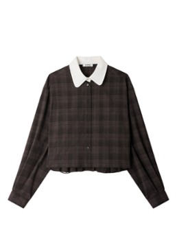 Sandro Dames Blouse met ruitdessin in de kleur Bruin