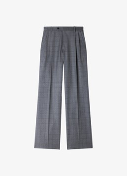 Sandro Dames High waist straight fit pantalon met ruit dessin in de kleur Dark Grey / Grijs