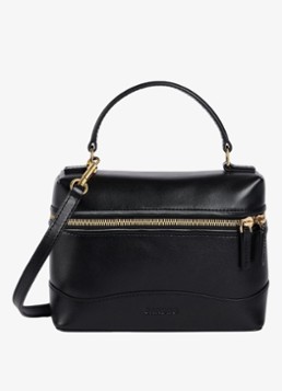 Sandro Dames Crossbody van leer in de kleur Zwart