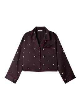 Sandro Dames Blouse in linnenblend met strass in de kleur Bruin
