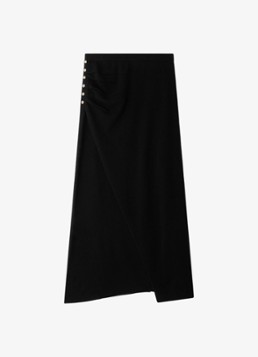 Sandro Dames Maxi rok in wolblend in de kleur Zwart