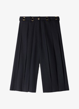 Sandro Dames High waist loose fit korte broek met plooien en afneembare riem in de kleur Blauw