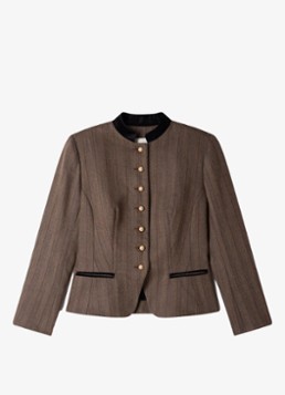 Sandro Dames Blazer met streepprint in wolblend in de kleur Taupe