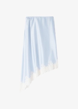Sandro Dames Asymmetrische rok met details van kant in de kleur Blauw / Ecru