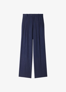 Sandro Dames High waist straight fit pantalon met strass in de kleur Donkerblauw