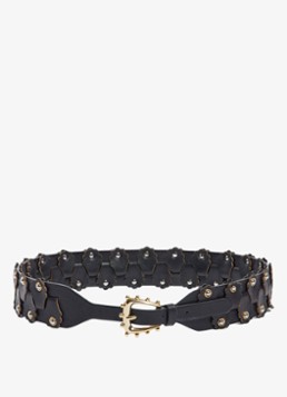 Sandro Dames Riem van leer met studs in de kleur Black / Zwart