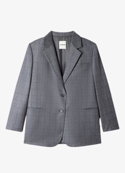 Sandro Dames Blazer met ruit dessin in de kleur Dark Grey / Grijs