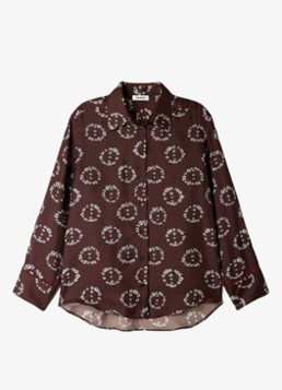 Sandro Dames Blouse van zijde met bloemenprint in de kleur Bruin