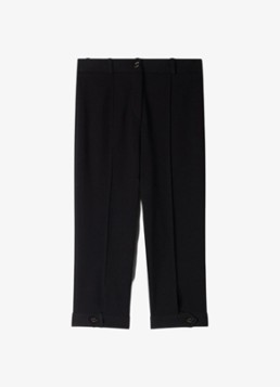 Sandro Dames Mid waist straight fit capri broek in de kleur Zwart