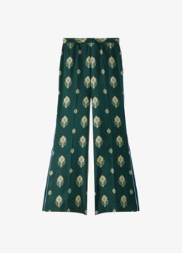 Sandro Dames High waist flared fit broek met paisley print in de kleur Groen