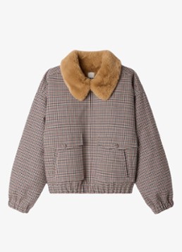 Sandro Dames Jack met ruitdessin in de kleur Bruin