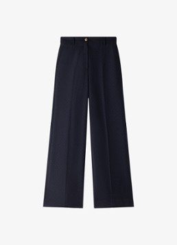 Sandro Dames High waist wide fit pantalon met strass in de kleur Blauw