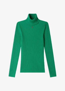 Sandro Dames Kabelgebreide trui met logo in de kleur Groen