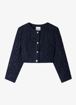 Sandro Dames Jack met tweed-look in de kleur Donkerblauw