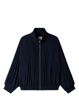 Sandro Dames Jack in wolblend met plooien in de kleur Donkerblauw