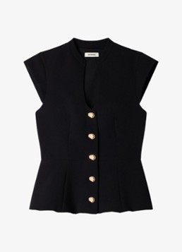 Sandro Dames Top met peplum in de kleur Zwart