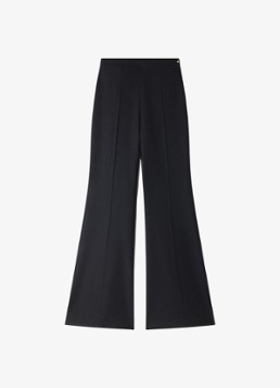 Sandro Dames High waist flared broek in wolblend in de kleur Donkerblauw