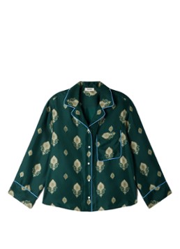 Sandro Dames Pyjama blouse met paisley dessin in de kleur Groen