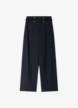 Sandro Dames High waist wide fit pantalon met steekzakken in de kleur Blauw