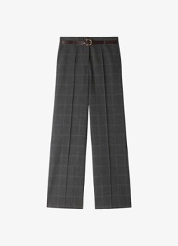 Sandro Dames High waist straight fit pantalon in wolblend in de kleur Grijs