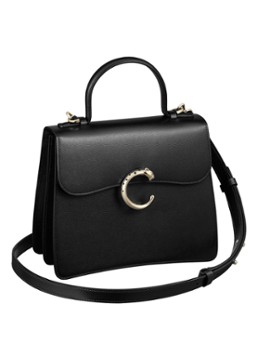 Cartier Dames Panthère de Cartier-tas met handvat, klein model CRL1002323 in de kleur Zwart
