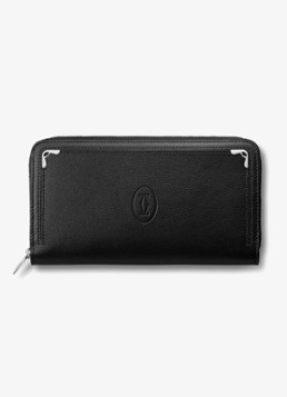 Cartier Heren Must de Cartier ritsportemonnee van kalfsleer CRL3001489 in de kleur Zwart