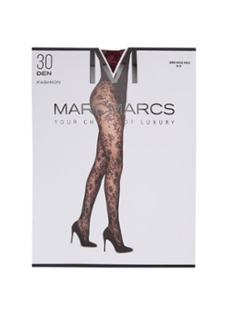 MarcMarcs Dames Woman Tight netpanty in 30 denier in de kleur Bordeauxrood, maat: XXL
